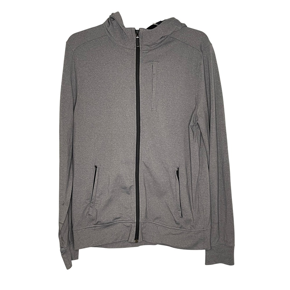 Spyder Men's Medium Gray Full Zip Hoodie Athletic Performance Jacket Heathered